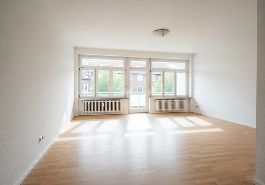 Leere, helle Wohnung nach der Haushaltsauflösung durch Stressfrei